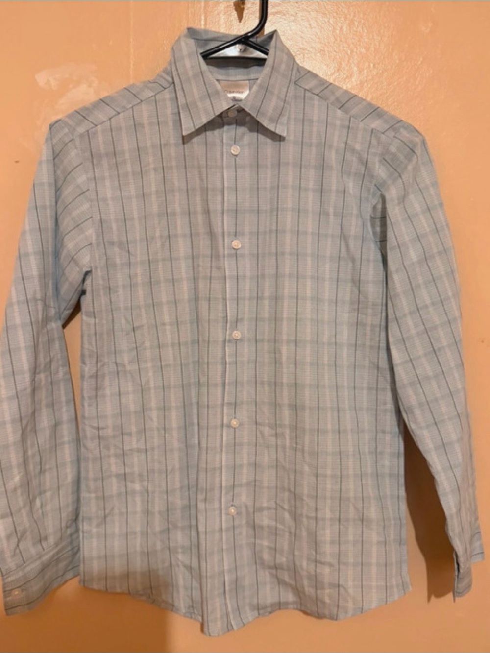 Boys Light Blue Plaid Button-Down Shirt